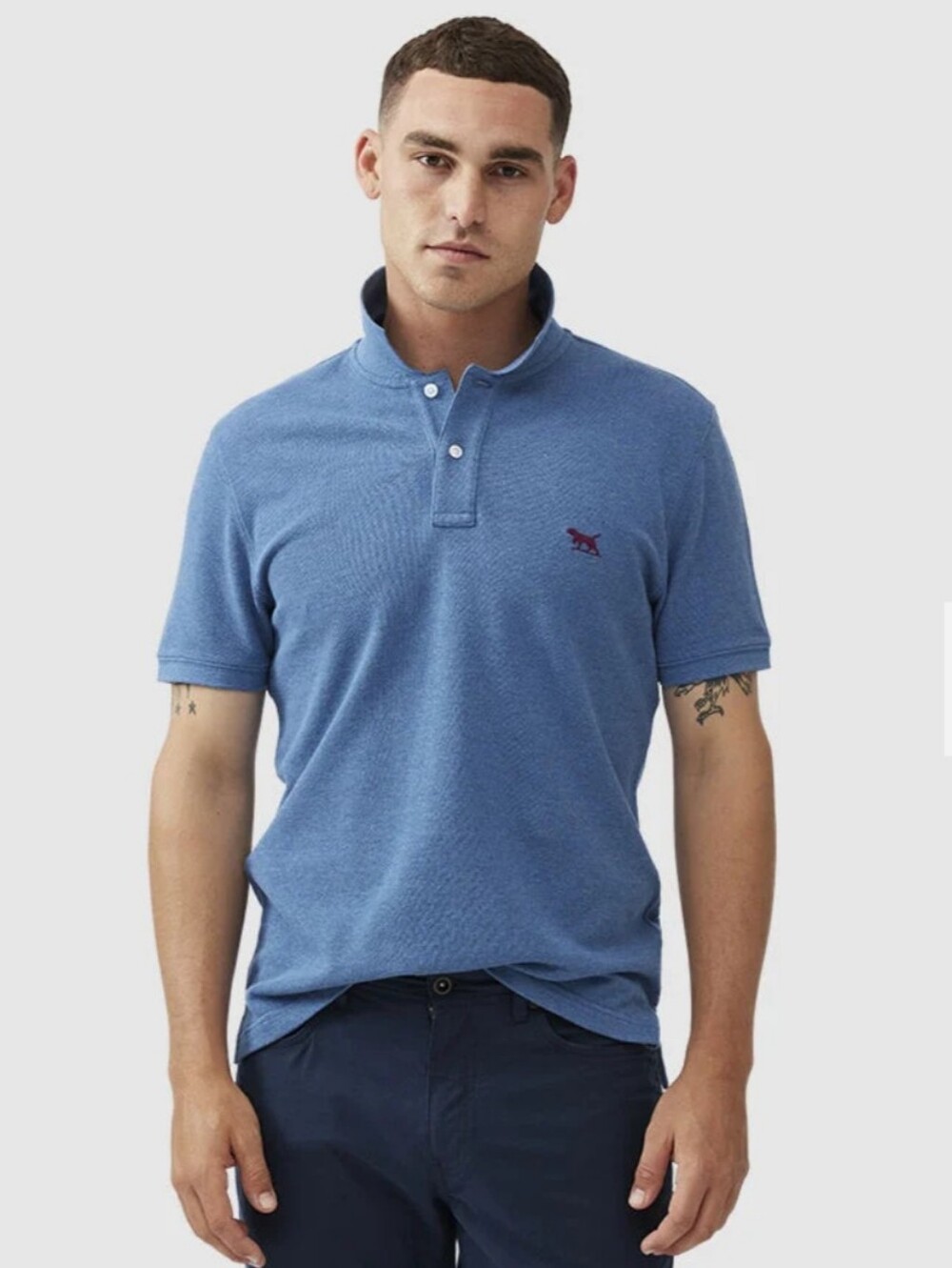RODD & GUNN Short Sleeves Polo Shirt Men Size 2XL Blue 100% Australian Cotton